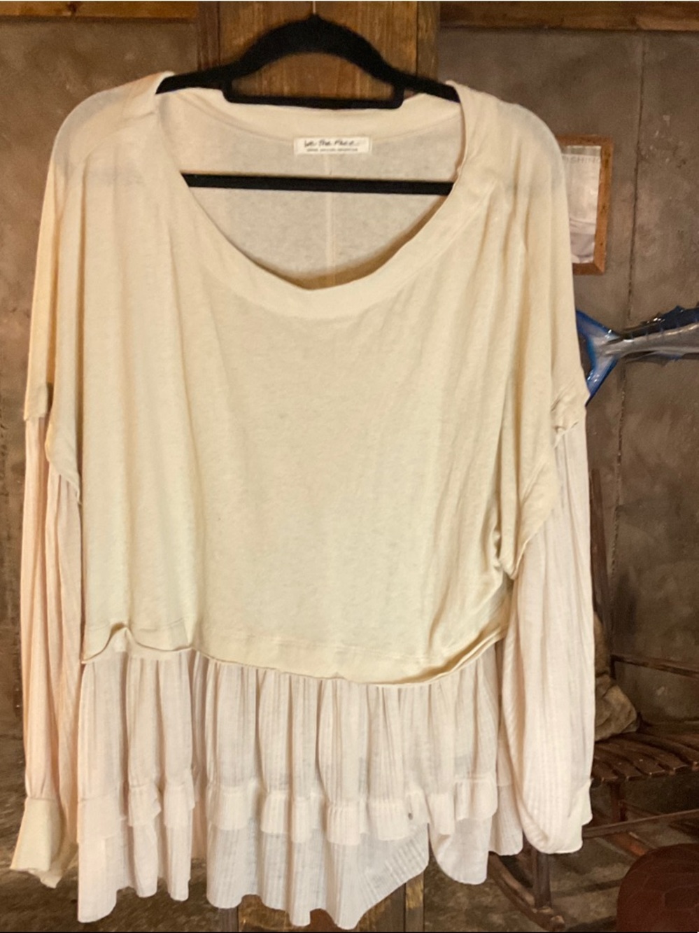 We The Free Cream Layered Peasant Tunic Top